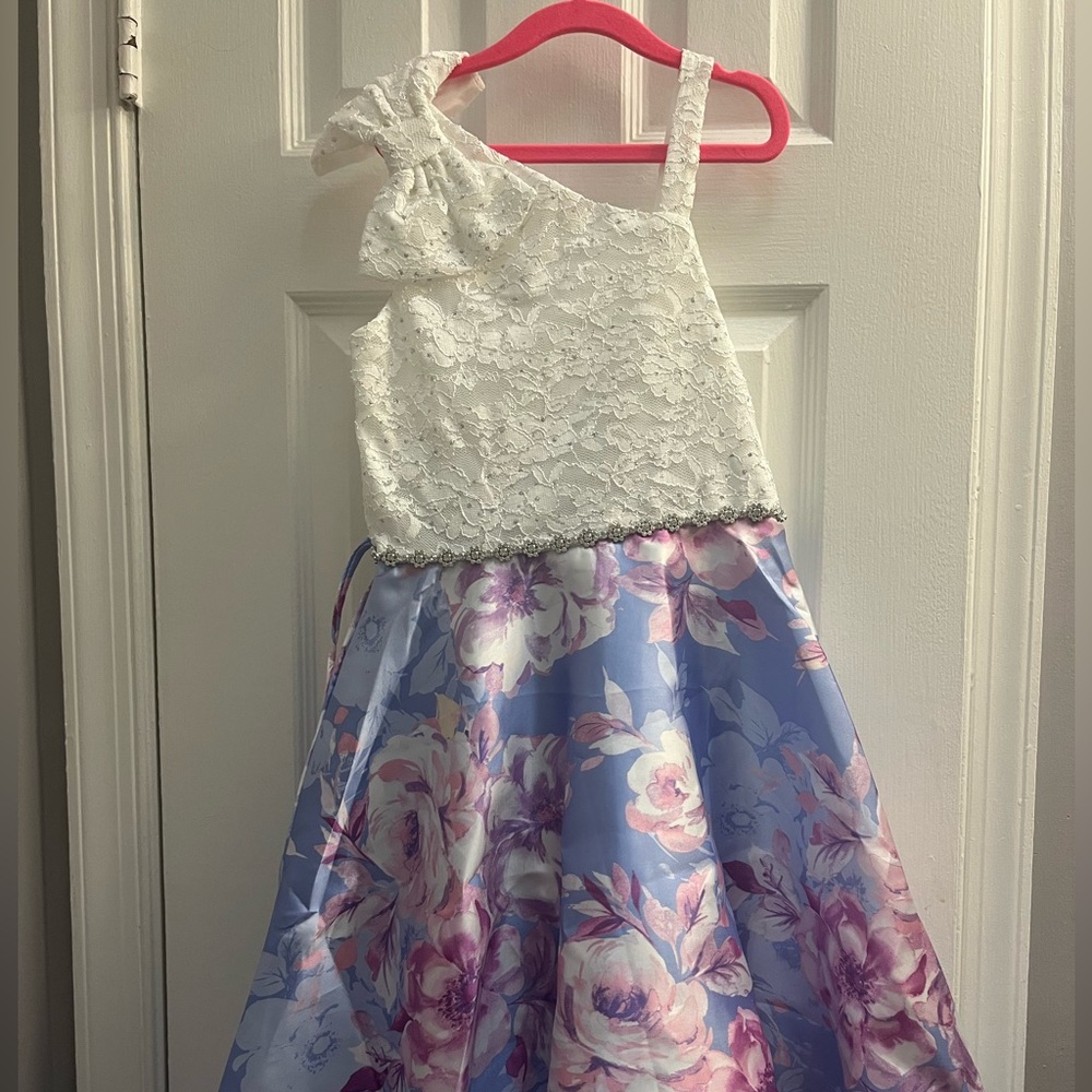 Speechless Asymmetrical High-Low Dress with  Lavender Blue Skirt